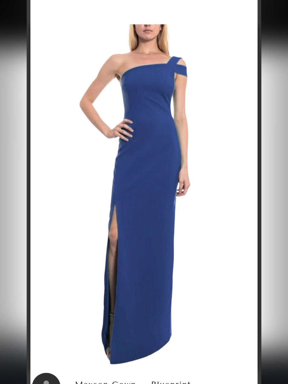 Likely One-Shoulder Cobalt Blue Evening Gown